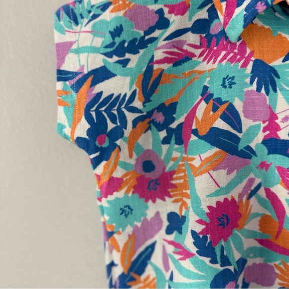 Cat & Jack Blue and Orange Button Down Shirt - Picture 7 of 13